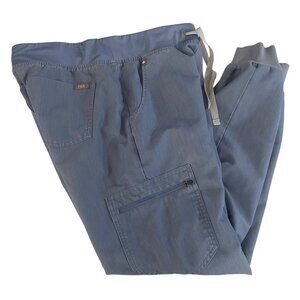 Figs Zamora Jogger Scrub Pants Womens Size S Blue Medical Nurse Hospital